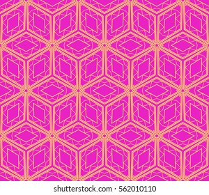 seamless vector pattern of geometric shape. for wallpaper, banner, fabric, textile, decor. yellow, pink color