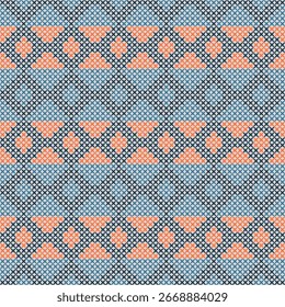 Seamless vector pattern geometric shapes, and vintage stripes on a decorative paper texture