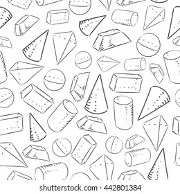 Seamless vector pattern with geometric shapes.