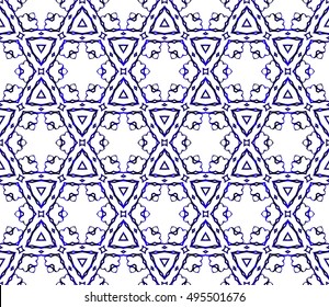 seamless vector pattern of geometric shapes. blue gradient. vector illustration