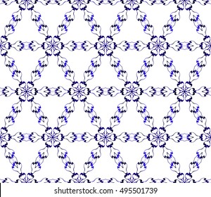seamless vector pattern of geometric shapes. blue gradient. vector illustration