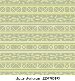 Seamless vector pattern with geometric striped ornament.  Design for textiles in boho style. Small ethnic print in a monochrome palette.