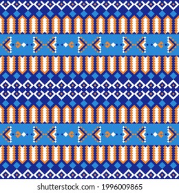 Seamless vector pattern with geometric tribal ornament. Background with ethnic motives. Versatile textile boho design. 