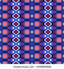 Seamless vector pattern with geometric tribal ornament. Background with ethnic motives. Versatile textile boho design. 