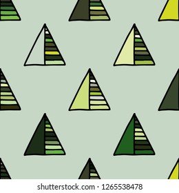 Seamless vector pattern. geometrical background with hand drawn decorative tribal elements. Print with ethnic, folk, traditional motifs. Graphic illustration for wrapping, wallpaper, fabric, packing