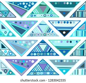 Seamless vector pattern. geometrical background with hand drawn decorative tribal elements. Print with ethnic, folk, traditional motifs. Graphic illustration for wrapping, wallpaper, fabric, packing