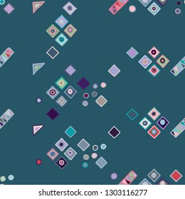 Seamless vector pattern. geometrical background with hand drawn decorative tribal elements. Print with ethnic, folk, traditional motifs. Graphic geometric illustration for wrapping, wallpaper, fabric