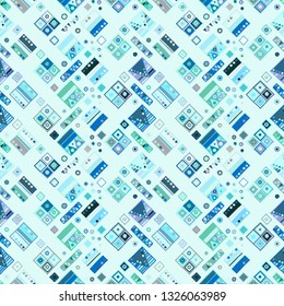 Seamless vector pattern. geometrical background with hand drawn decorative tribal elements. Print with ethnic, folk, traditional motifs. Graphic geometric illustration for wrapping, wallpaper, fabric
