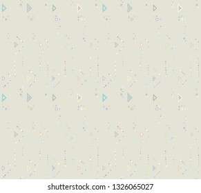 Seamless vector pattern. geometrical background with hand drawn decorative tribal elements. Print with ethnic, folk, traditional motifs. Graphic geometric illustration for wrapping, wallpaper, fabric