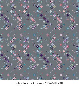 Seamless vector pattern. geometrical background with hand drawn decorative tribal elements. Print with ethnic, folk, traditional motifs. Graphic geometric illustration for wrapping, wallpaper, fabric