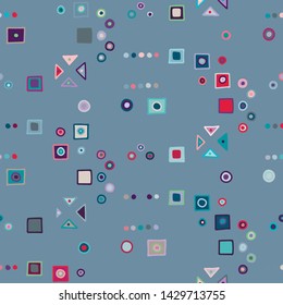 Seamless vector pattern. geometrical background with hand drawn decorative tribal elements. Print with ethnic, folk, traditional motifs. Graphic geometric illustration for wrapping, wallpaper, fabric