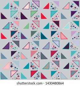 Seamless vector pattern. geometrical background with hand drawn decorative tribal elements. Print with ethnic, folk, traditional motifs. Graphic geometric illustration for wrapping, wallpaper, fabric