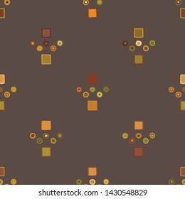 Seamless vector pattern. geometrical background with hand drawn decorative tribal elements. Print with ethnic, folk, traditional motifs. Graphic geometric illustration for wrapping, wallpaper, fabric