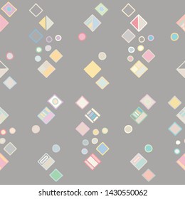 Seamless vector pattern. geometrical background with hand drawn decorative tribal elements. Print with ethnic, folk, traditional motifs. Graphic geometric illustration for wrapping, wallpaper, fabric