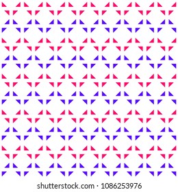 Seamless vector pattern. Geometrical ornament design vector illustration. Violet and red geometric shapes on white background.