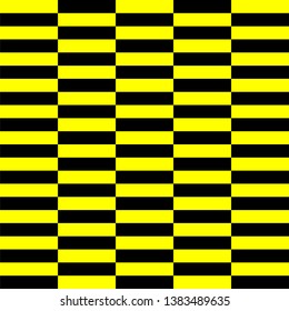 Seamless vector pattern. Geometrical square background. Yellow and black colors. Horizontal vector tile. Abstract illustration.
