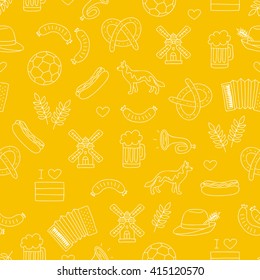 Seamless vector pattern of the Germanic icons on a white background. Wrapping paper.