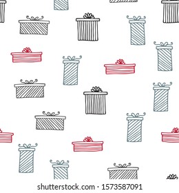 Seamless vector pattern with gift boxes. Wallpaper, textiles, wrapping, card, print on clothes