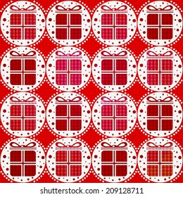 Seamless vector pattern with gift boxes