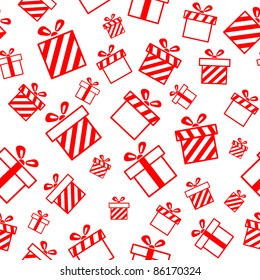 Seamless vector pattern with gift boxes EPS8