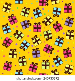 Seamless vector pattern with gifts