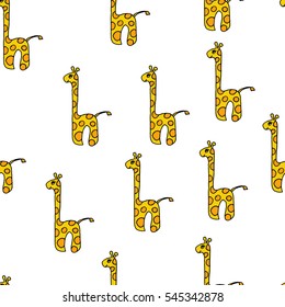 Seamless vector pattern with giraffes  for textile, ceramics, fabric, print, cards, wrapping