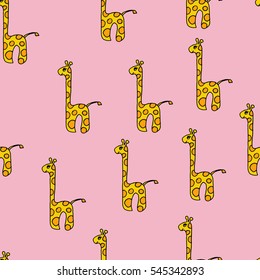Seamless vector pattern with giraffes  for textile, ceramics, fabric, print, cards, wrapping