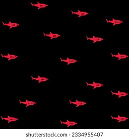 Seamless vector pattern for girls, boys, clothes. Creative background with sharks. Funny wallpaper for textile and fabric. Fashion style. bright and colorful
