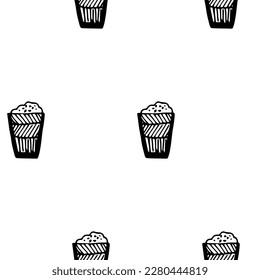 Seamless vector pattern glass cup frappe coffee.