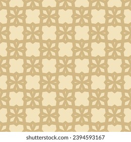 Seamless vector pattern with gold geometric and floral designs, simple repeat texture on white background. Luxury gothic style ornament. Royal luxury background. Elegant repeating golden geo design