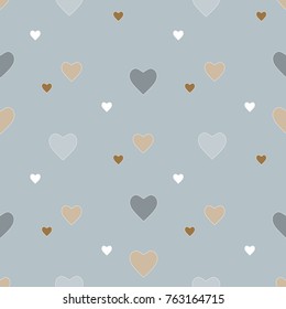 Seamless vector pattern with golden hearts, perfect for wrapping paper, greeting cards, etc.