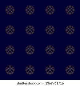 Seamless vector pattern with golden oriental geometric ornament. Arabesque style with mandalas.