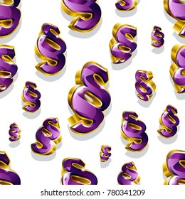 Seamless vector pattern with golden paragraph symbols. Can be used for wrapping, packaging, brochure, flyer, web and any kind of decoration.