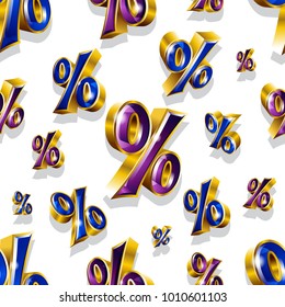 Seamless vector pattern with golden percent signs. Can be used for wrapping, packaging, brochure, flyer, web and any kind of decoration.