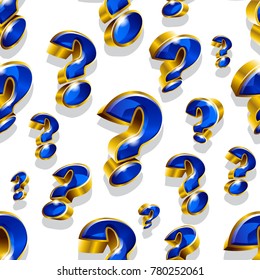 Seamless vector pattern with golden question marks. Can be used for wrapping, packaging, brochure, flyer, web and any kind of decoration.