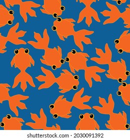 seamless vector pattern with goldfish