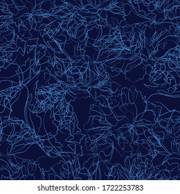 Seamless vector pattern, good background in blue color with bioluminescence effect. Texture for ceramic tile wallpapers, pattern fills, web page backgrounds, wrapping gifts