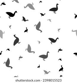 Nahtlose Vektorgrafik mit Gänsesymbolen, die einen kreativen einfarbigen Hintergrund mit rotierten Elementen schafft. Vektorgrafik auf weißem Hintergrund