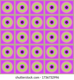 Seamless vector pattern of gradient circles in pink colors. Abstract colorful mosaic background. Print for wrapping, web backgrounds, fabric, decor, surface, packaging, scrapbooking, etc. 