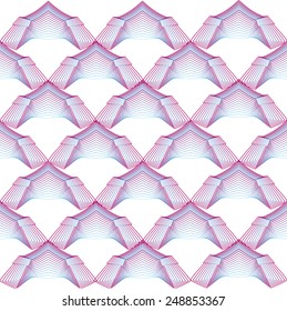 Seamless vector pattern with gradient lines abstract geometrical arches or some other angle shapes on white background