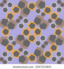 Seamless vector pattern of graphic geometric elements similar to gears in Art Deco style. Suitable for interior, wallpaper, fabrics, clothing, stationery.

