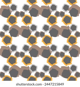 Seamless vector pattern of graphic geometric elements similar to gears in Art Deco style. Suitable for interior, wallpaper, fabrics, clothing, stationery.
