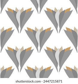 Seamless vector pattern of graphic geometric elements similar to feathers or wings. Suitable for interior, wallpaper, fabrics, clothing, stationery.