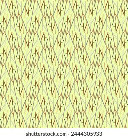 Seamless vector pattern with graphic imitation of mountains, geometric shapes, stripes. Suitable for interior, wallpaper, fabrics, clothing, stationery.
