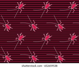 Seamless vector pattern with grasshopper for fabric