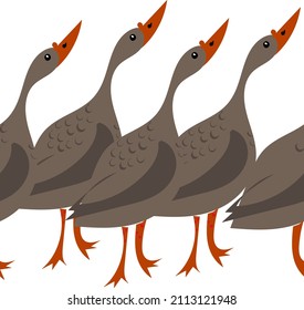Seamless vector pattern gray geese. Hand drawn abstraction. Packaging design, tissue paper
