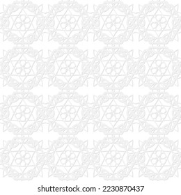 Seamless vector pattern, gray geometric patterns with shadow on a white background. For printing, packaging, wallpaper, textiles, web design, banner
