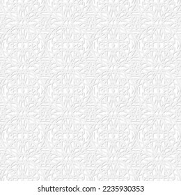 Seamless vector pattern, gray geometric patterns with shadow on a white background. For printing, packaging, wallpaper, textiles, web design, banner