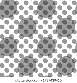 
 Seamless vector pattern with gray polka dots on a white background. Festive background for cover, packaging, surface design.