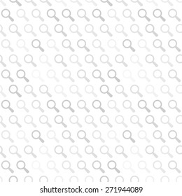 Seamless vector pattern. Gray and white texture with search icon pattern